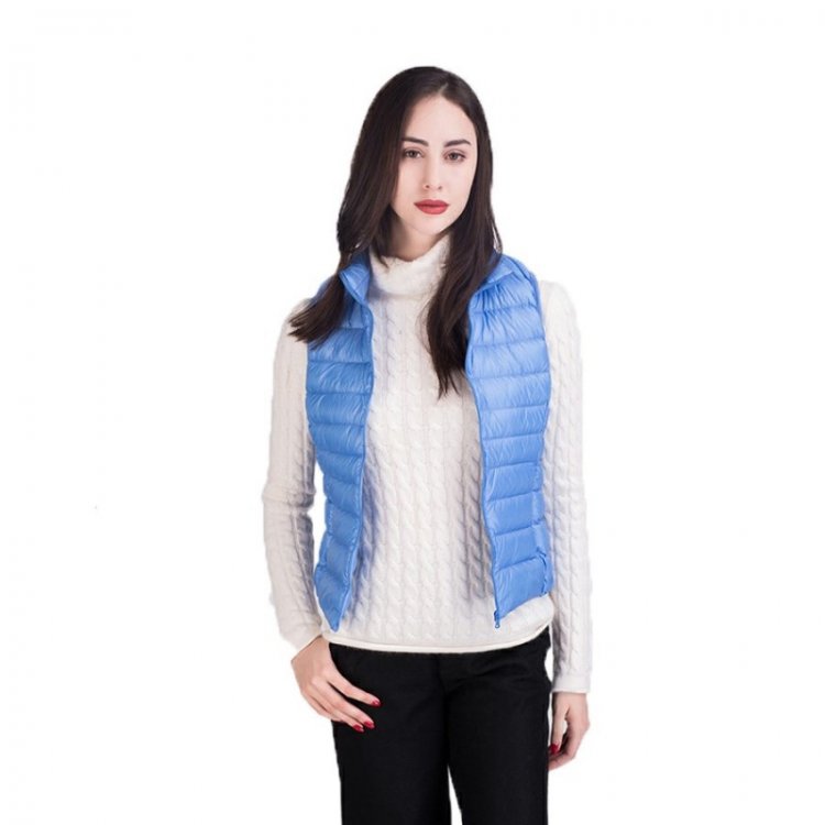 Women's Sleeveless Ultra Light Duck Down Vest Women Slim Warm Gilet Outwear Down Vests Female Windproof Waistcoat